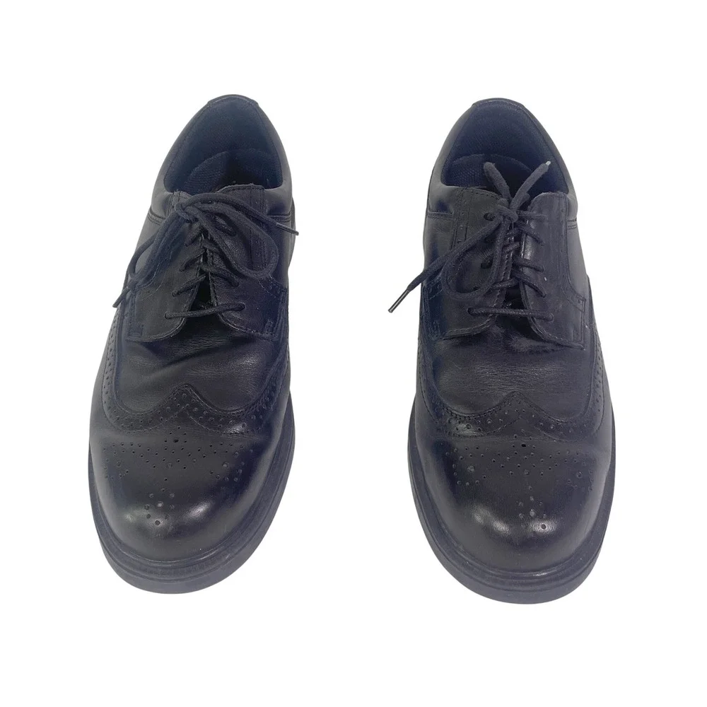Nunn Bush Leather Dress Shoes Men's 10.5 M Black Wingtip Oxford Comfort Gel